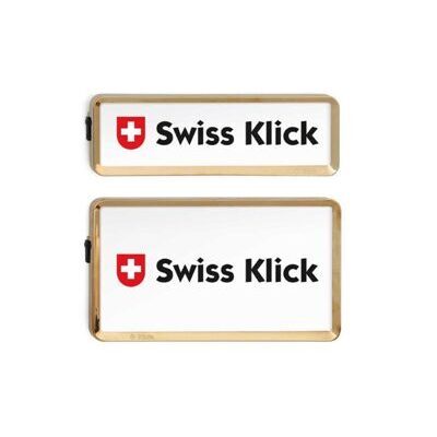 Swiss Klick Nummernrahmen gold Hochformat