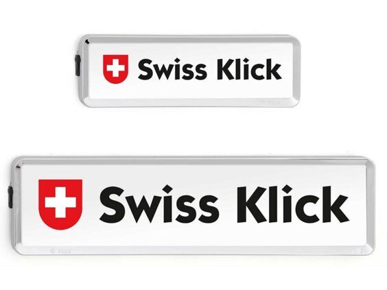 Swiss Klick Nummernrahmen chrom Langformat