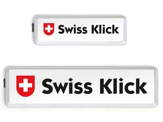 Swiss Klick Nummernrahmen silber matt Langformat